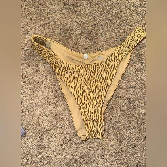 Aerie Jacquard Scrunchie Super High Cut Cheekiest Bikini Bottom - Picture 6 of 10